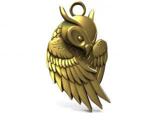 フクロウペンダント4 3Dプリントモデル
