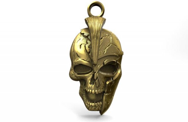 spartan skull pendant 3D Print Model .c4d .max .obj .3ds .fbx .stl .blend
