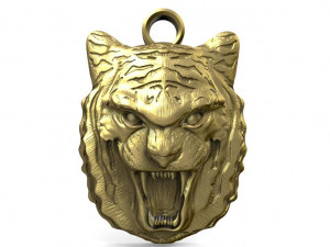 tiger head pendant 3Dプリントモデル
