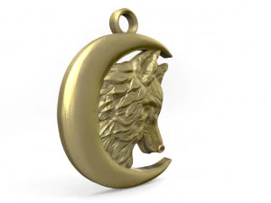 wolf moon pendant 5 3D Print Model