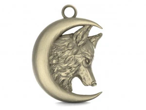 wolf moon pendant 5 3D Print Model