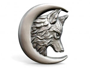wolf moon pendant 5 3D Print Model