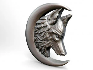 wolf moon pendant 5 3D Print Model
