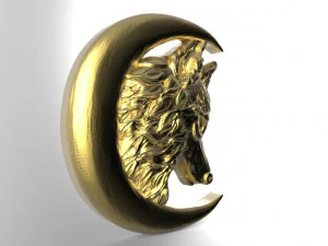 wolf moon pendant 5 3D Print Model