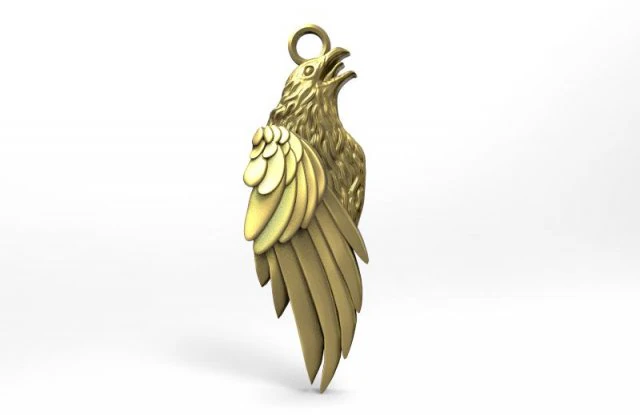crow pendant 3D Print Model .c4d .max .obj .3ds .fbx .stl .blend 