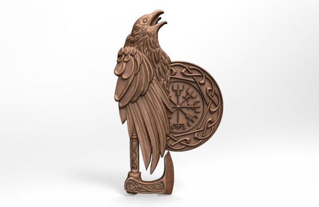 viking crow cnc 3D Baskı Modeli .c4d .max .obj .3ds .fbx .stl .blend 