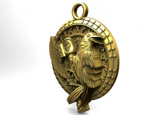 viking crow pendant 2 3D Print Model