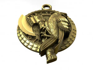 viking crow pendant 2 3D Print Model