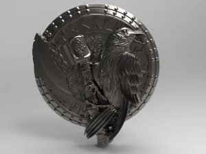 viking crow pendant 2 3D Print Model