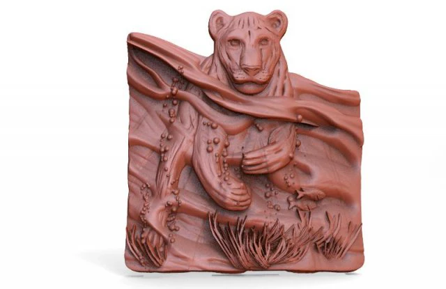 lioness swimming lion cnc 3D Print Model .c4d .max .obj .3ds .fbx .stl .blend 