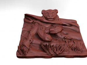 lioness swimming lion cnc 3D Print Model