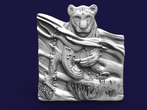 lioness swimming lion cnc 3D Принт Модель