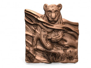 lioness swimming lion cnc 3D Принт Модель