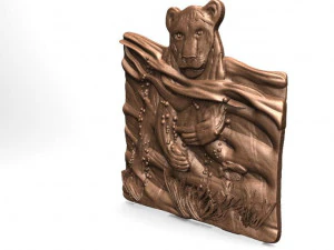 lioness swimming lion cnc 3D Print Model