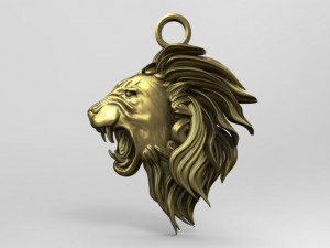 lion head pendant Model do druku 3D