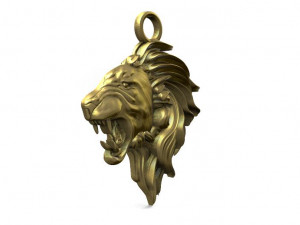 lion head pendant 3D प्रिंट मॉडल