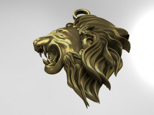 lion head pendant 3D प्रिंट मॉडल