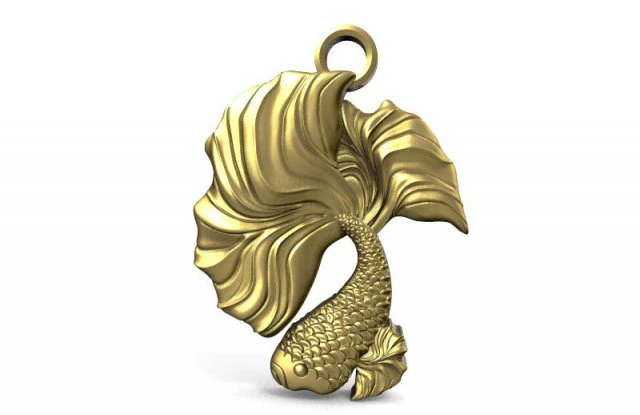 betta fish pendant 3D Print Model .c4d .max .obj .3ds .fbx .stl .blend 