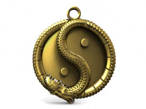 ying yan dragon pendant 3D Print Model