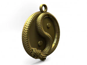 ying yan dragon pendant 3D Print Model