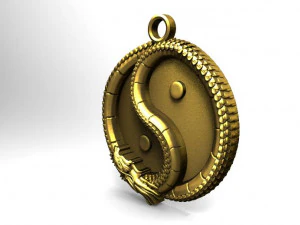 ying yan dragon pendant 3D Print Model