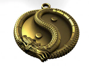 ying yan dragon pendant 3D Print Model