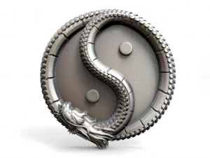 ying yan dragon pendant 3D Print Model