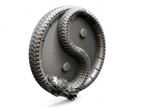 ying yan dragon pendant 3D Print Model