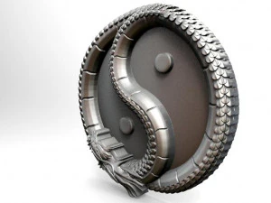 ying yan dragon pendant 3D Print Model
