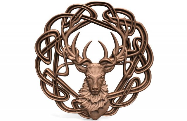 celtic deer cnc 3D Print Model .c4d .max .obj .3ds .fbx .stl .blend 