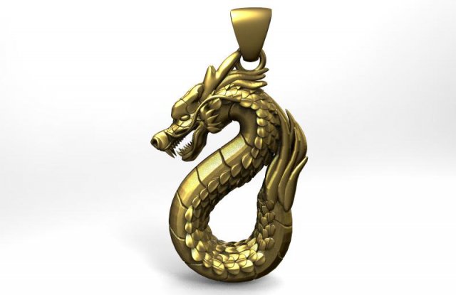 dragon pendant 3D Print Model .c4d .max .obj .3ds .fbx .stl .blend