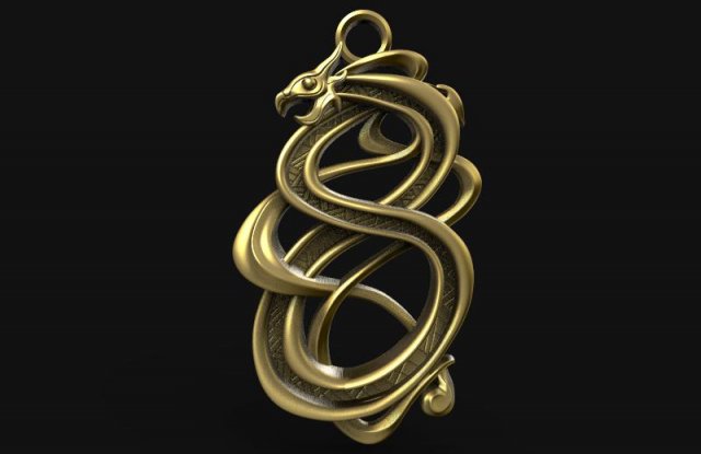 viking dragon pendant 3D Print Model .c4d .max .obj .3ds .fbx .stl .blend
