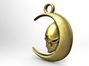 skull moon pendant Modelo de Impressão 3D