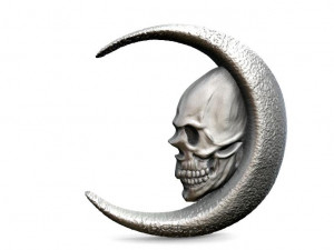 skull moon pendant Modelo de Impressão 3D