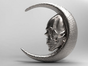 skull moon pendant Modelo de Impressão 3D