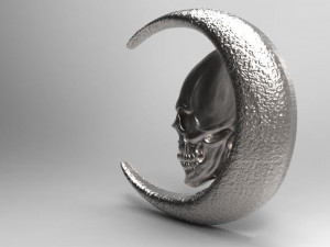 skull moon pendant Modelo de Impressão 3D