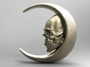 skull moon pendant Modelo de Impressão 3D