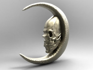 skull moon pendant Modelo de Impressão 3D