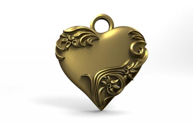 heart pendant Model do druku 3D .c4d .max .obj .3ds .fbx .stl .blend 