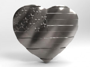 usa flag heart pendant 3Dプリントモデル