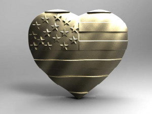 usa flag heart pendant 3Dプリントモデル
