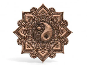 mandala yin yang cnc Modelo de Impressão 3D