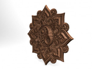 yin yang mandala cnc Modello di stampa 3D
