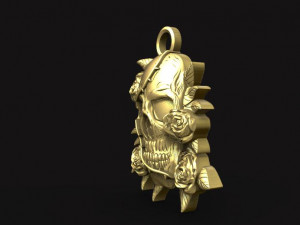 skull and roses pendant 3Dプリントモデル