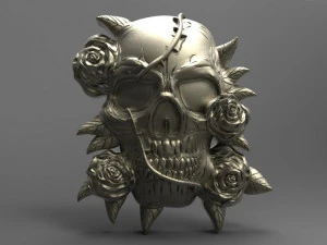 skull and roses pendant 3D Print Model