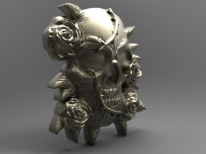 skull and roses pendant 3Dプリントモデル