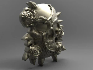 skull and roses pendant 3D Print Model