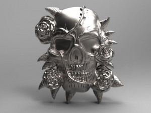 skull and roses pendant 3Dプリントモデル