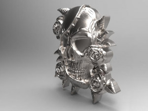 skull and roses pendant 3Dプリントモデル