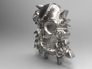 skull and roses pendant 3D Print Model